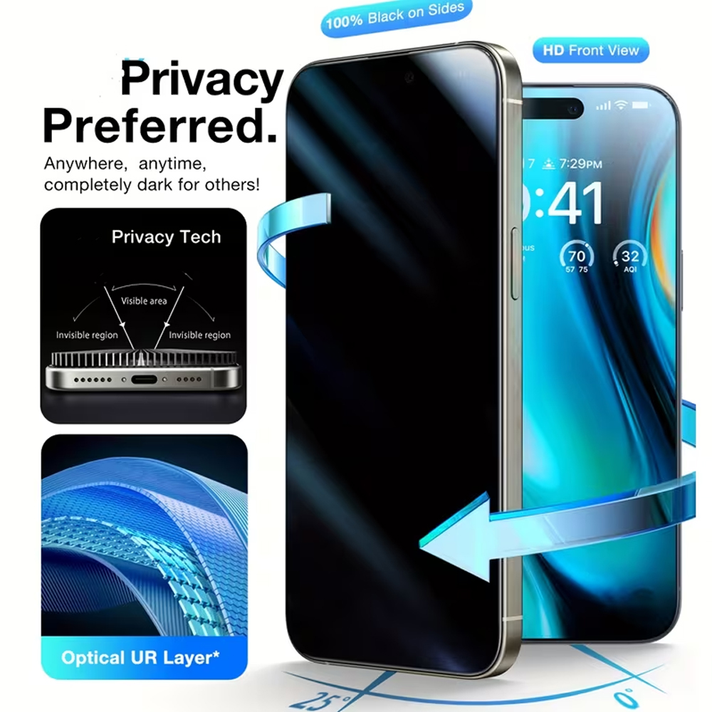 1-5PCS Anti-Spy Privacy Temper - Anti Peek Privacy Tempered Glass review and price