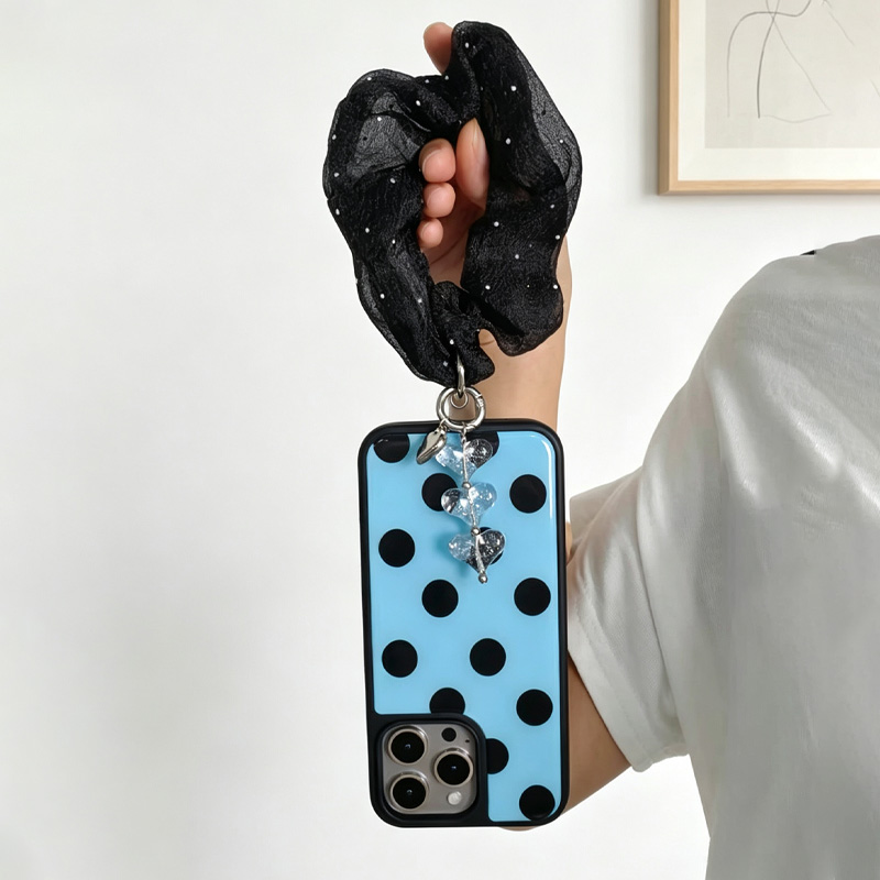 Blue Black Polka Dot Phone Cas - Clear Shockproof Bumper Case review and price