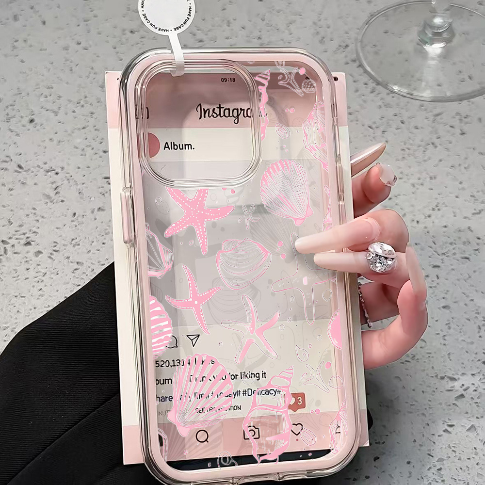 Summer Pink Seashell Clear Pho - Clear Shockproof Bumper Case review and price