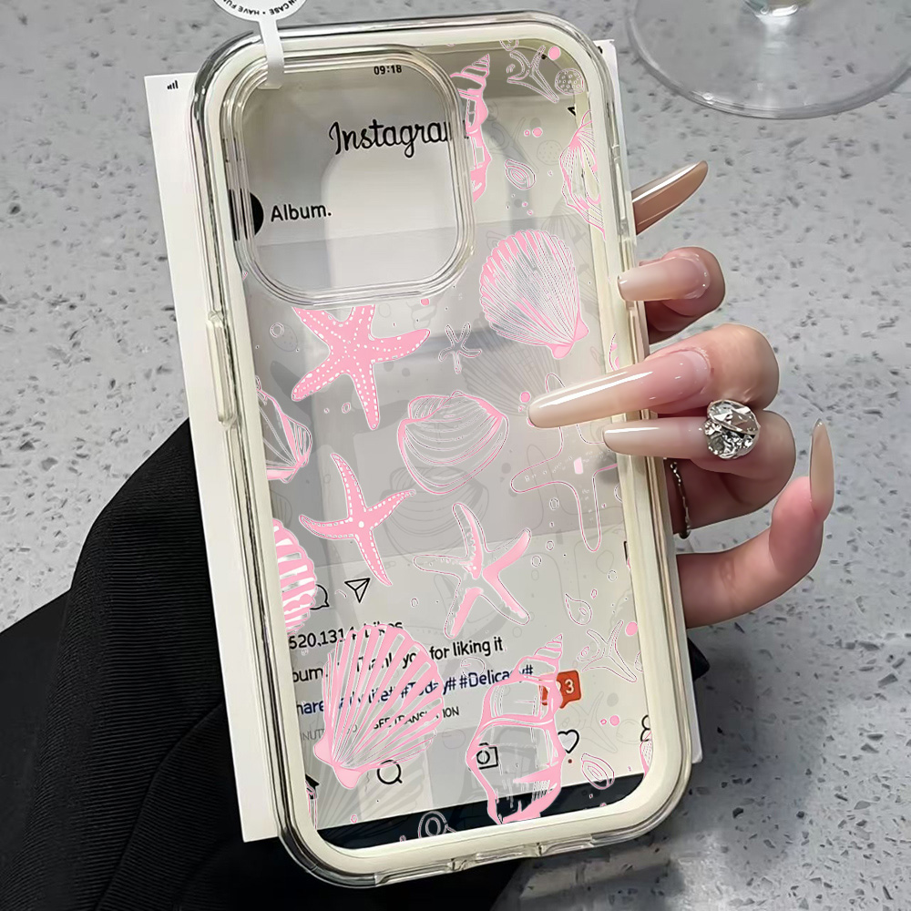 Summer Pink Seashell Clear Pho - Clear Shockproof Bumper Case review and price