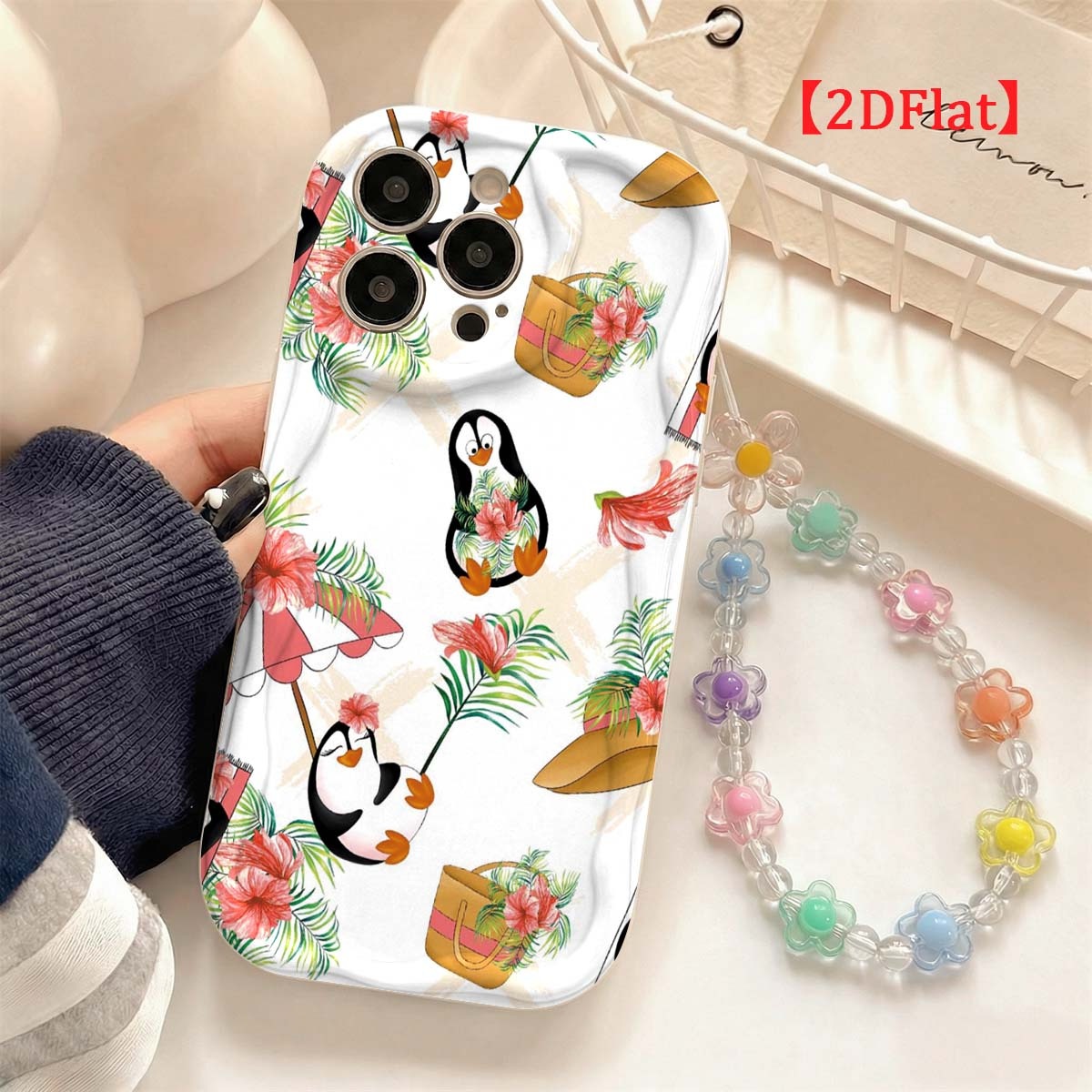 Cute Penguin Phone Case For iP - Cute Cartoon Wrist Strap Silicone Case review and price