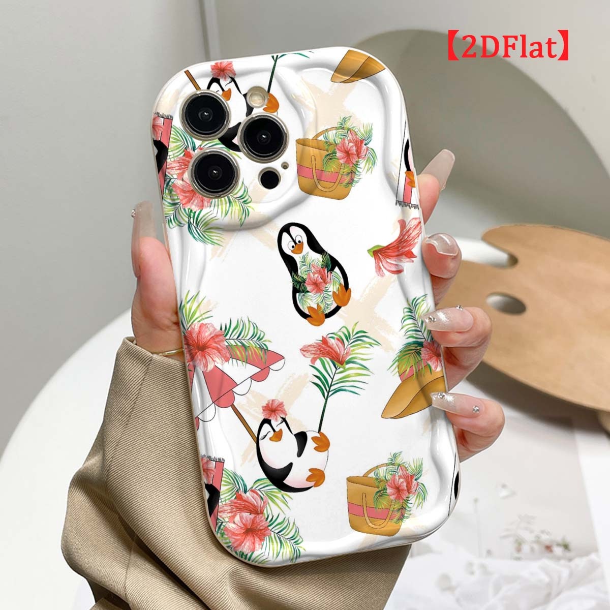 Cute Penguin Phone Case For iP - Cute Cartoon Wrist Strap Silicone Case review and price
